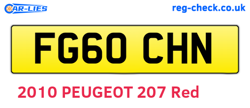 FG60CHN are the vehicle registration plates.