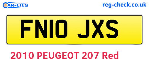 FN10JXS are the vehicle registration plates.