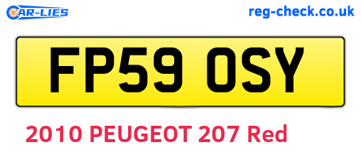 FP59OSY are the vehicle registration plates.
