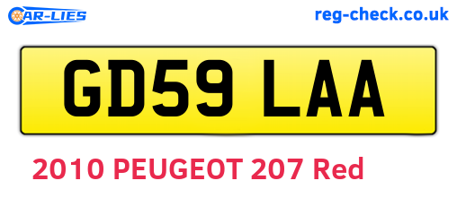 GD59LAA are the vehicle registration plates.