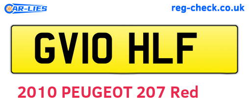 GV10HLF are the vehicle registration plates.