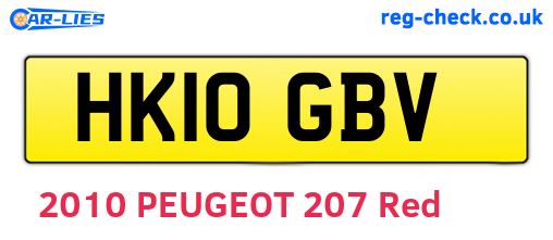 HK10GBV are the vehicle registration plates.