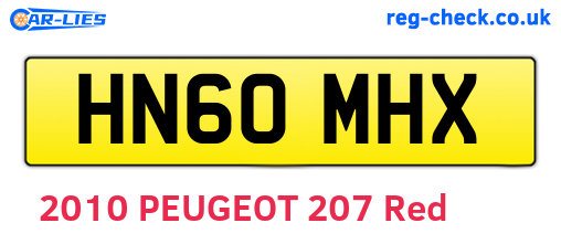 HN60MHX are the vehicle registration plates.