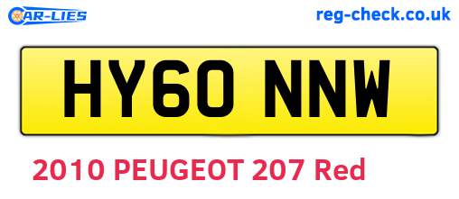 HY60NNW are the vehicle registration plates.