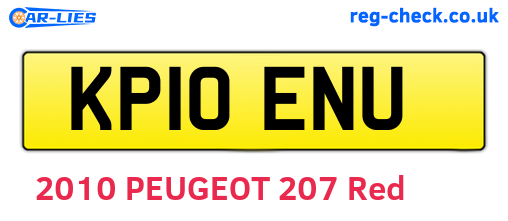KP10ENU are the vehicle registration plates.