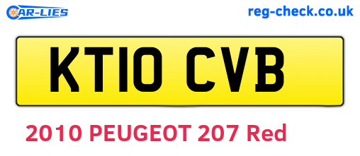 KT10CVB are the vehicle registration plates.
