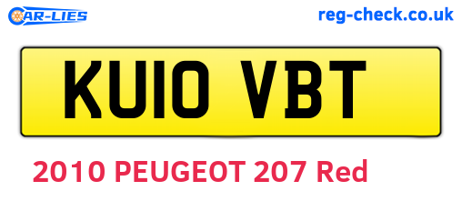 KU10VBT are the vehicle registration plates.