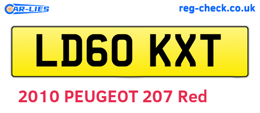 LD60KXT are the vehicle registration plates.