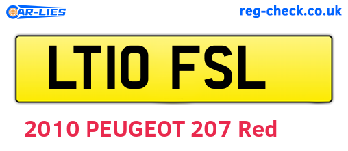 LT10FSL are the vehicle registration plates.