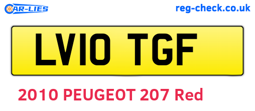 LV10TGF are the vehicle registration plates.