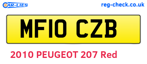 MF10CZB are the vehicle registration plates.