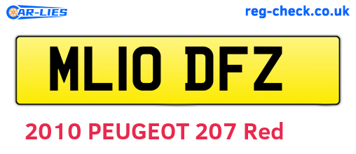 ML10DFZ are the vehicle registration plates.