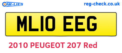 ML10EEG are the vehicle registration plates.