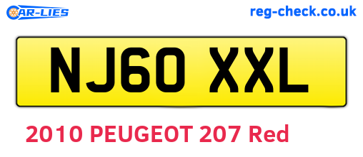 NJ60XXL are the vehicle registration plates.