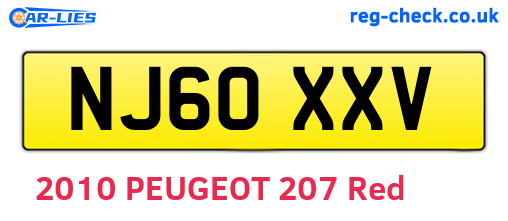 NJ60XXV are the vehicle registration plates.