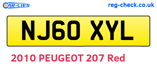NJ60XYL are the vehicle registration plates.