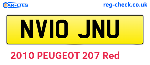 NV10JNU are the vehicle registration plates.