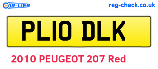 PL10DLK are the vehicle registration plates.