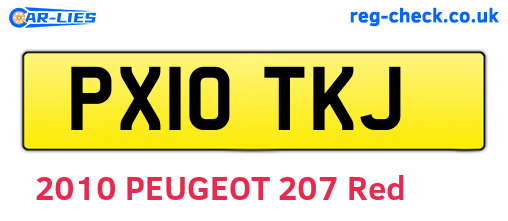 PX10TKJ are the vehicle registration plates.
