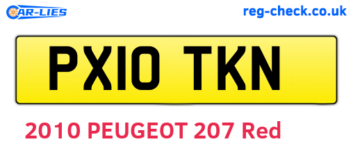PX10TKN are the vehicle registration plates.