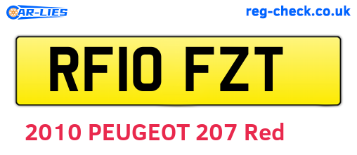 RF10FZT are the vehicle registration plates.
