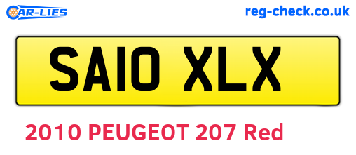 SA10XLX are the vehicle registration plates.