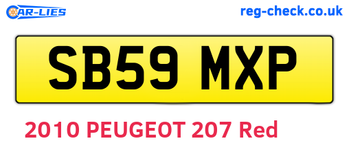SB59MXP are the vehicle registration plates.