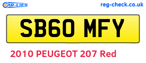 SB60MFY are the vehicle registration plates.