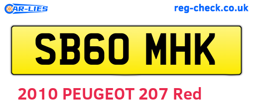 SB60MHK are the vehicle registration plates.