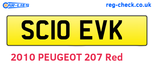 SC10EVK are the vehicle registration plates.