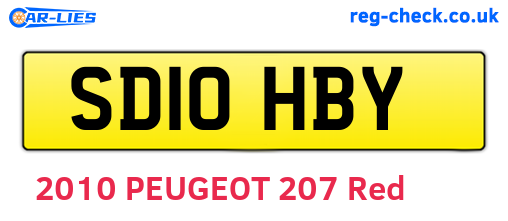 SD10HBY are the vehicle registration plates.