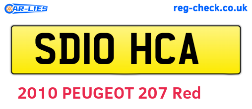 SD10HCA are the vehicle registration plates.
