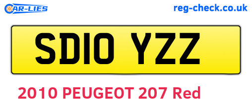 SD10YZZ are the vehicle registration plates.