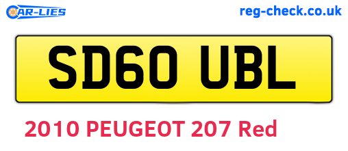 SD60UBL are the vehicle registration plates.