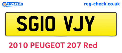 SG10VJY are the vehicle registration plates.