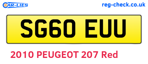 SG60EUU are the vehicle registration plates.