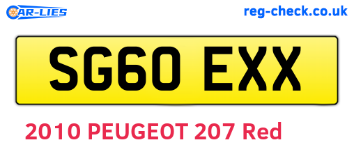 SG60EXX are the vehicle registration plates.