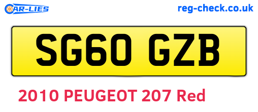 SG60GZB are the vehicle registration plates.