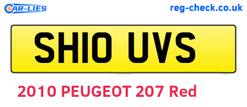 SH10UVS are the vehicle registration plates.