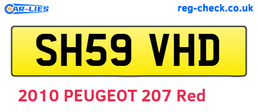 SH59VHD are the vehicle registration plates.