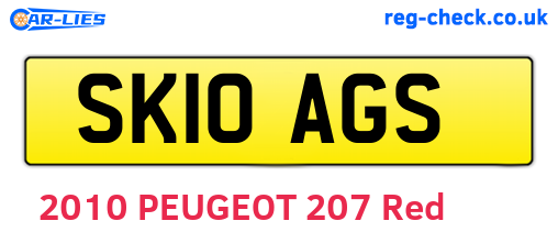 SK10AGS are the vehicle registration plates.