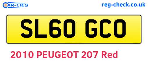 SL60GCO are the vehicle registration plates.