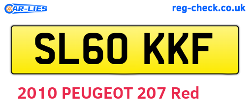 SL60KKF are the vehicle registration plates.