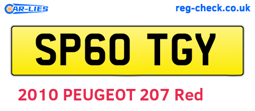 SP60TGY are the vehicle registration plates.