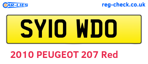 SY10WDO are the vehicle registration plates.