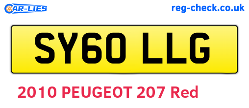 SY60LLG are the vehicle registration plates.
