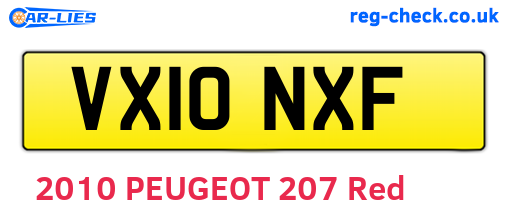 VX10NXF are the vehicle registration plates.
