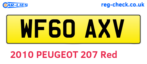 WF60AXV are the vehicle registration plates.