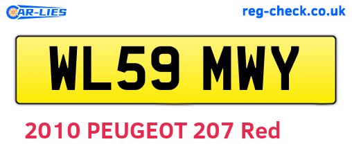 WL59MWY are the vehicle registration plates.