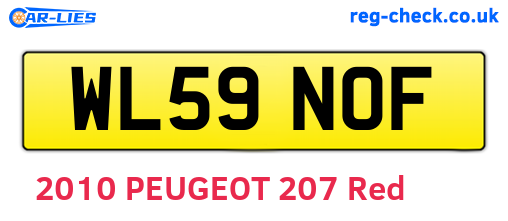 WL59NOF are the vehicle registration plates.